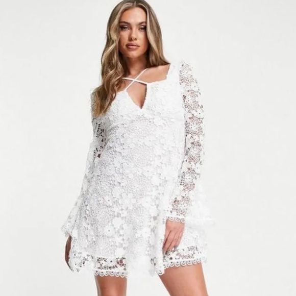ASOS DESIGN Crochet Lace detail mini dress‎ - Picture 1 of 5